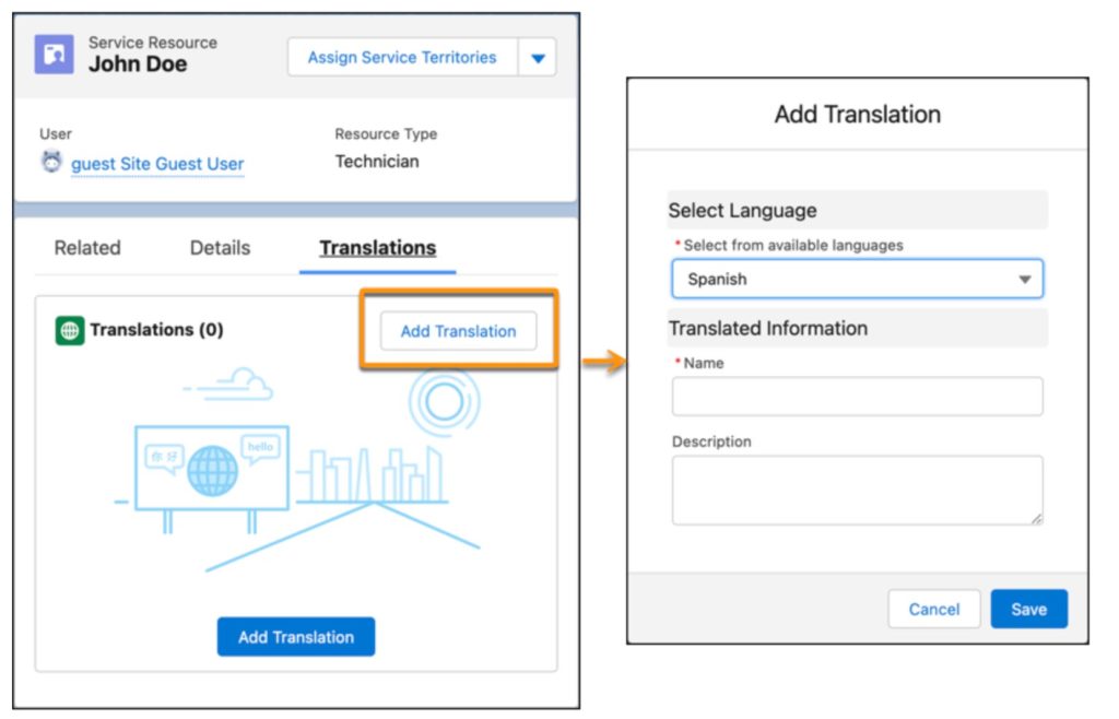 Traducción de datos de campos estándar en Salesforce